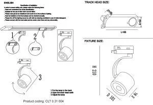 Cветильник трековый однофазный Crystal Lux CLT 0.31 004 BL