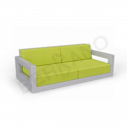 Диван Quarter lounge с подушками Concrete Gray / Green