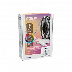 Лента Gauss Smart Home 12W 1000lm 3000-6000К 100-240V IP20 3м RGBW+изм.цвет.темп.+дим. LED 1/20