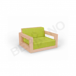 Кресло Quarter lounge с подушками Terracotta / Green