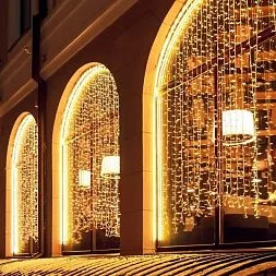 Светодиодная гирлянда ARD-CURTAIN-CLASSIC-2000x6000-CLEAR-1500LED-WATERFALL Warm (230V, 180W)