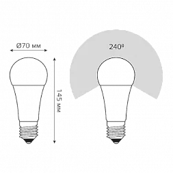 Лампа Gauss Elementary A70 30W 2390lm 6500K E27 LED 1/10/50