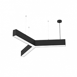 Светодиодный светильник VARTON X-line Y-образный 45 Вт 3000 К 790x912x100 мм RAL9005 черный муар с рассеивателем опал и торцевыми крышками (4 шт.)