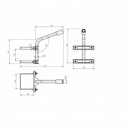 Кронштейн на опору ЭРА SPP-AC4-0-350-060 с 2 хомутами 350mm d60mm